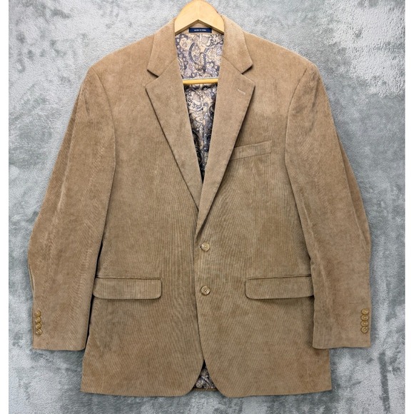 Other - Ralph‎ Ralph Lauren Mens Corduroy Blazer 42L Tan Paisley Lined Stretch